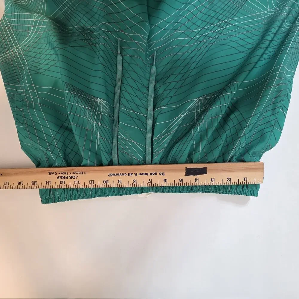 Nike Mens Large Green Volley Swim Shorts Oversized Swoosh Logo Lined Breaker